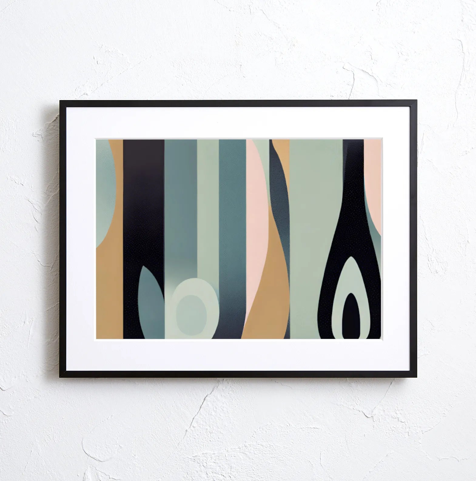 モダンで静けさを感じるラインの抽象画アートポスター『Echo Lines