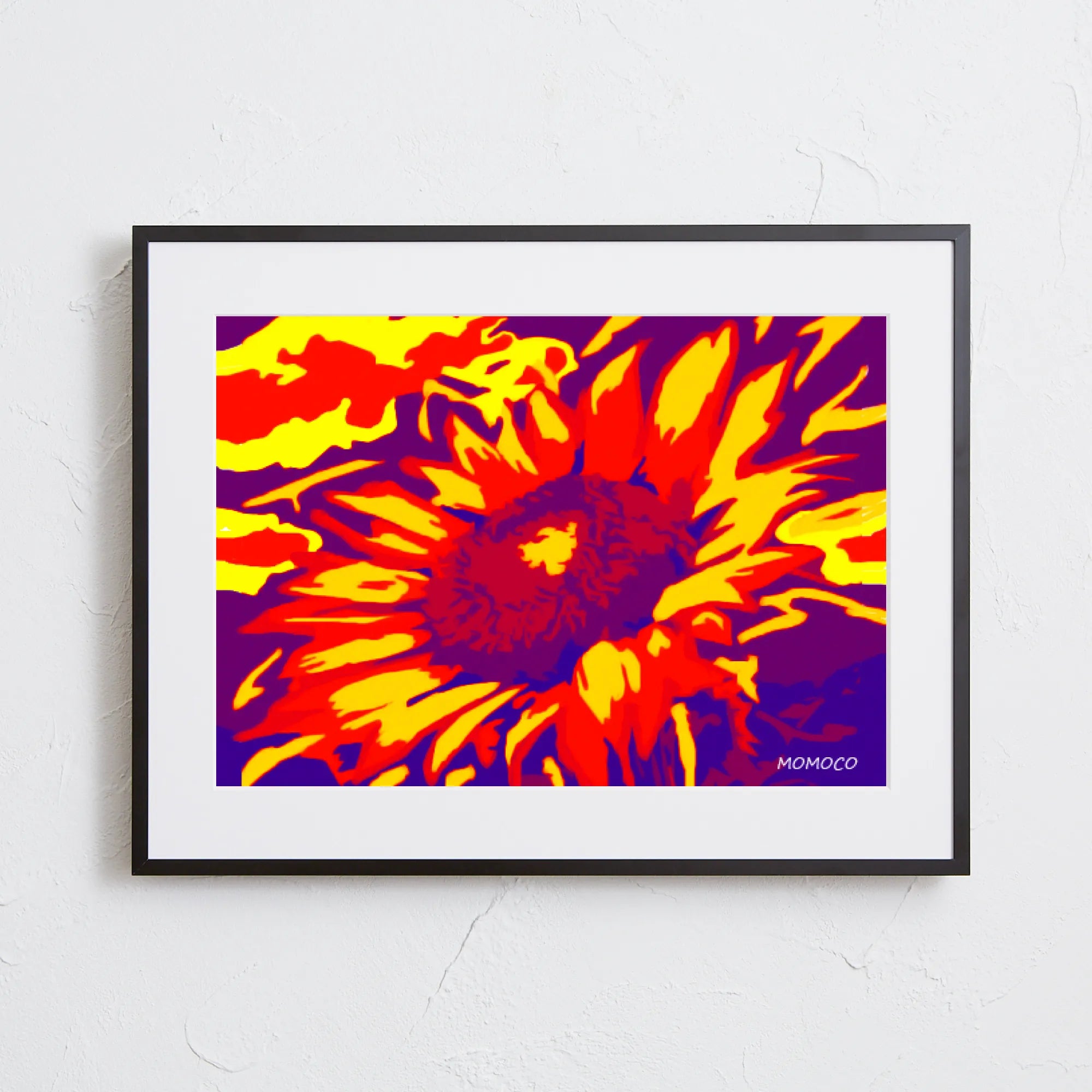 エネルギッシュな原色の向日葵アートポスター『himawari Ⅵ』|ポップ エネルギッシュな原色の向日葵アートポスター『himawari Ⅵ』|ポップ