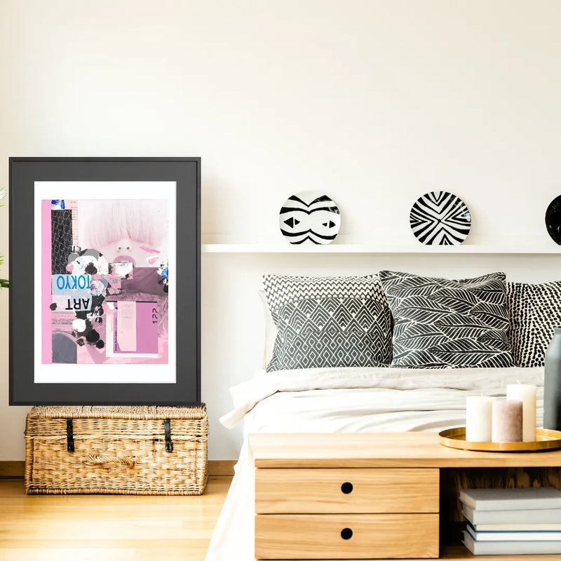 ファッションとストリート感が際立つアナログコラージュアート「360pop」｜deluxe.s.t.o作｜都会的で洗練された抽象ポスター