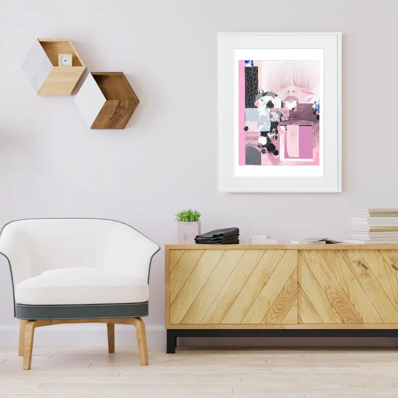 ファッションとストリート感が際立つアナログコラージュアート「360pop」｜deluxe.s.t.o作｜都会的で洗練された抽象ポスター