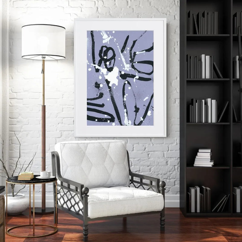 ドローイングが美しい抽象アート「50/50」｜deluxe.s.t.o作｜モダンで知的な印象を与えるポスター