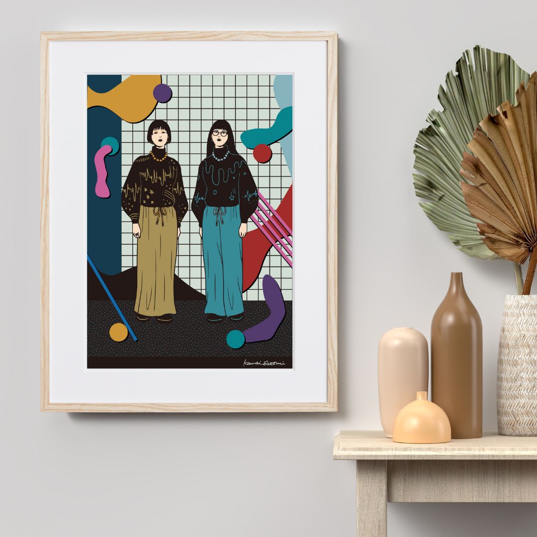 幾何学模様とモード感が魅力のアートポスター『MOYOU』｜Satomi Kawai