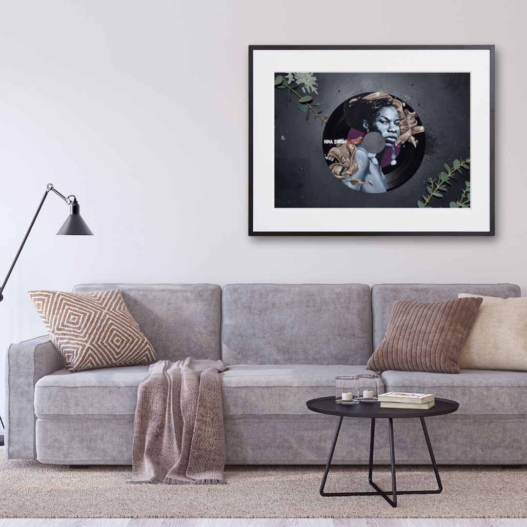 アナログレコードの音楽とヴィンテージ感を表現したアートポスター