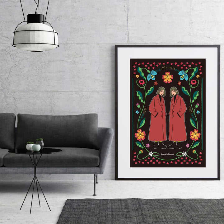 花柄模様とモード感が魅力のアートポスター『OHANA』｜レトロポップ