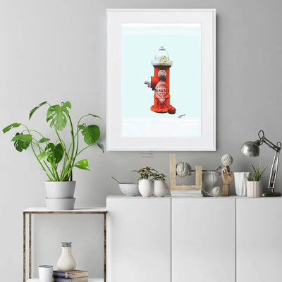 消火栓とタバスコボトルを融合させたコラージュアートポスター「TABASCO」｜Bluse作｜ストリート感のあるシンプルなデザイン