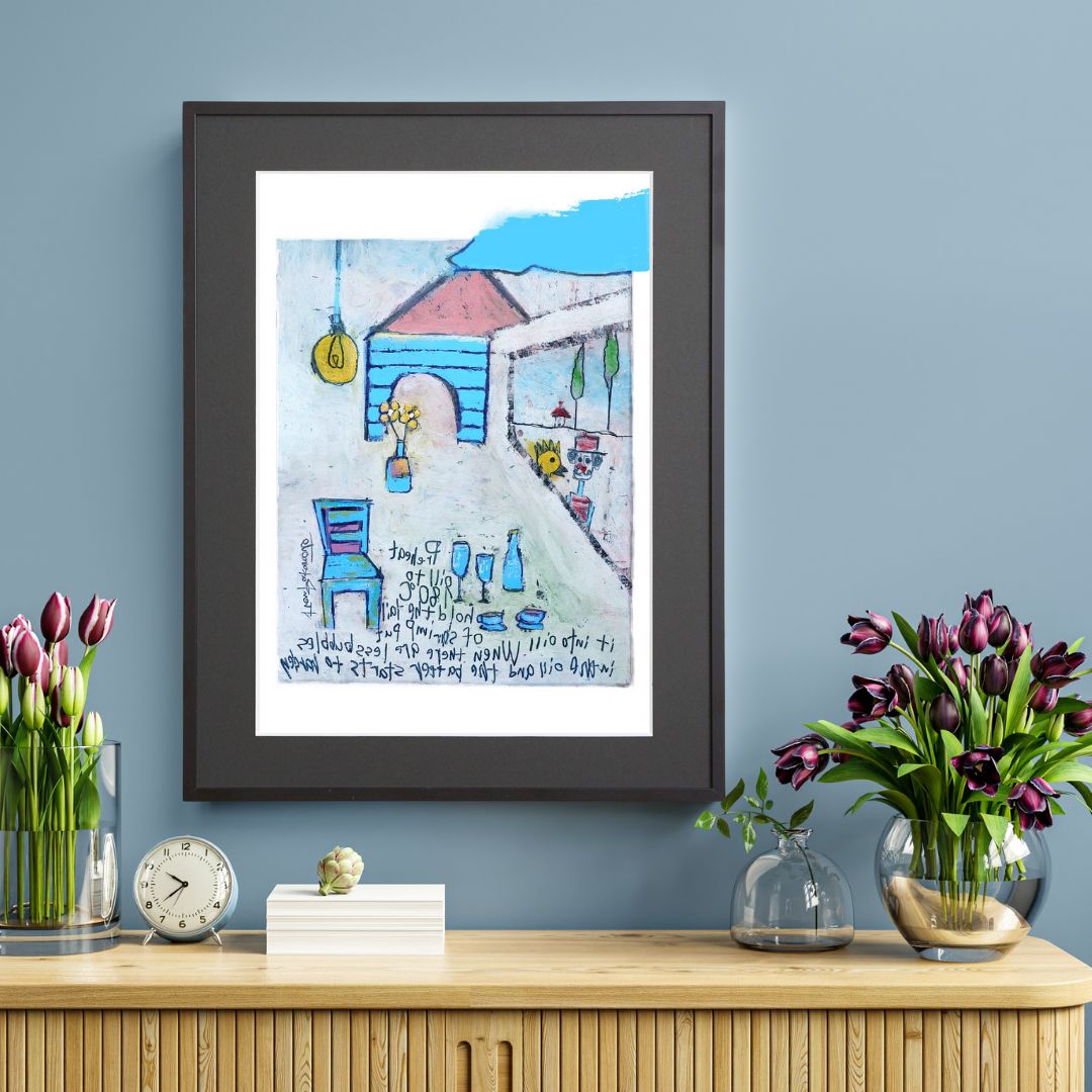 柔らかな幻想世界を描いたアートポスター「雲の中」｜癒しと静寂を