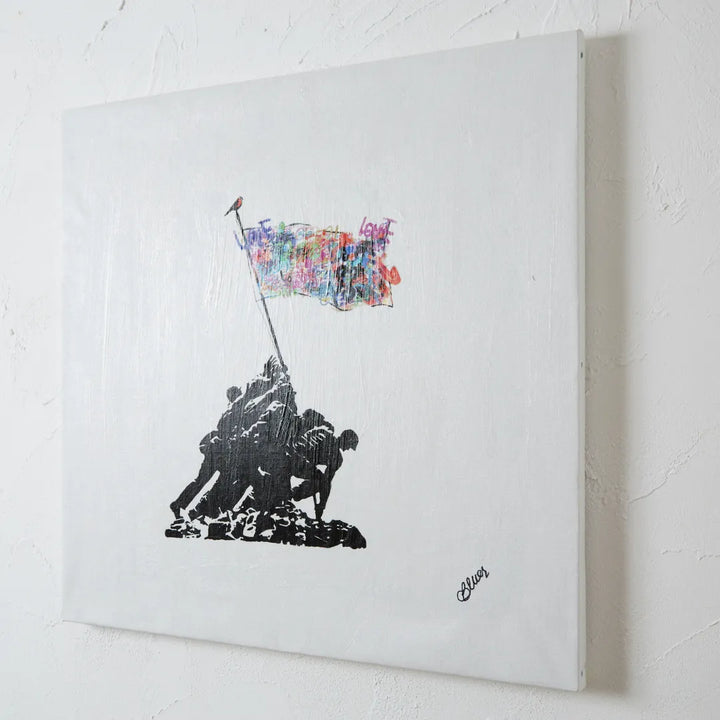 平和とアートの融合を描いたグラフィティ現代アート・原画『LOVE WORLD