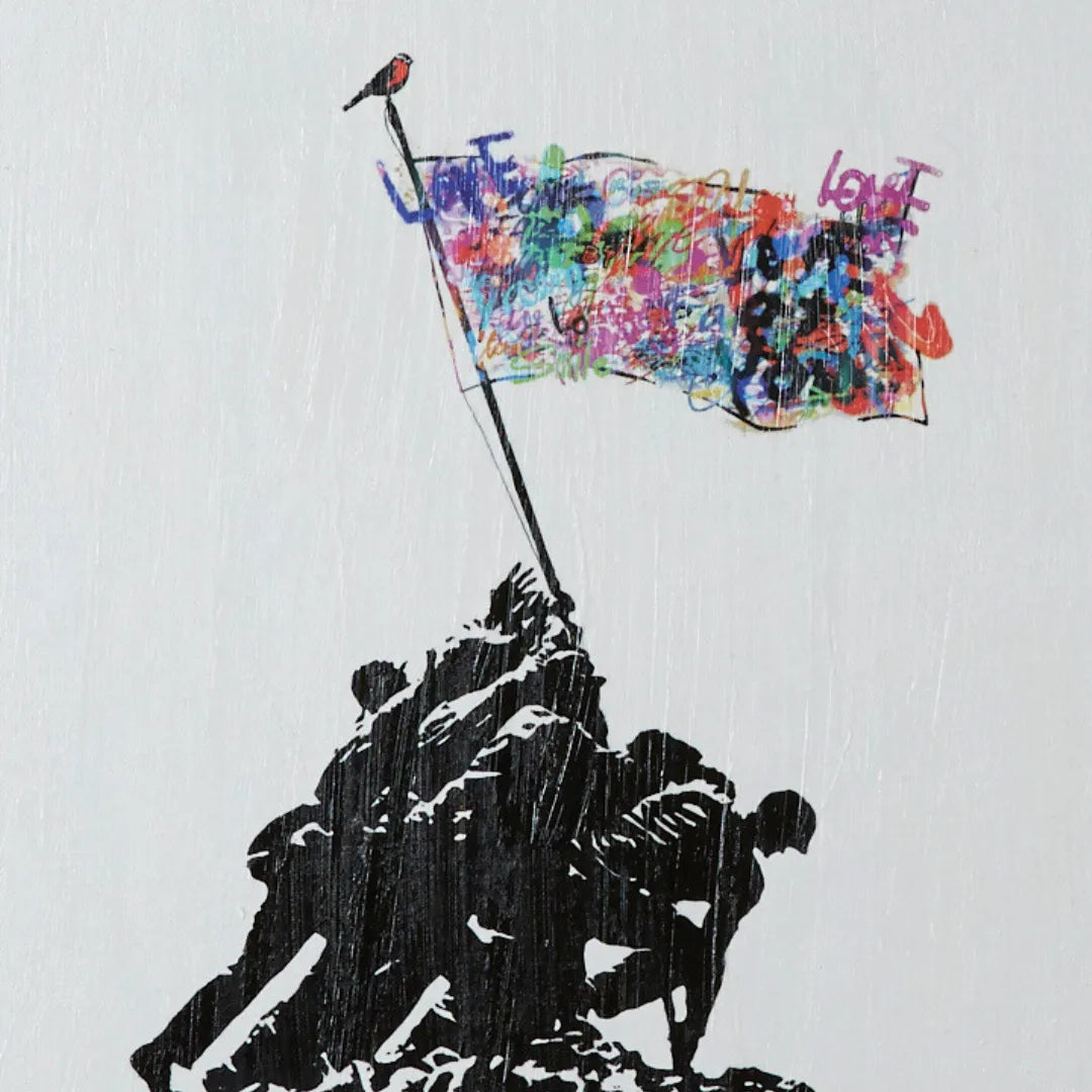 平和とアートの融合を描いたグラフィティ現代アート・原画『LOVE WORLD