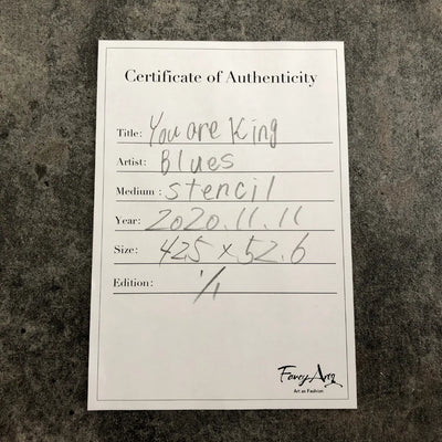 ピンクの王冠をかぶったボクサーモハメド・アリのステンシルアート『You are King(original)｜Blues｜自信をくれる一枚