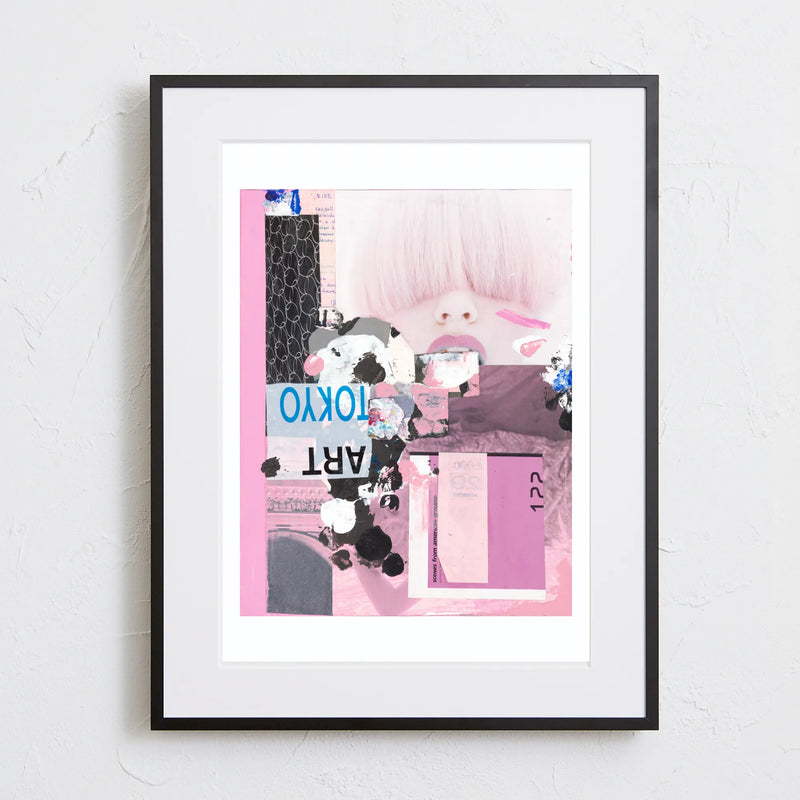 ファッションとストリート感が際立つアナログコラージュアート「360pop」｜deluxe.s.t.o作｜都会的で洗練された抽象ポスター