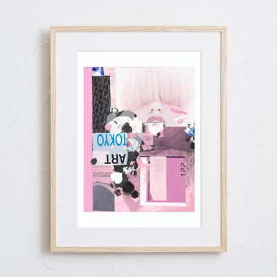 ファッションとストリート感が際立つアナログコラージュアート「360pop」｜deluxe.s.t.o作｜都会的で洗練された抽象ポスター