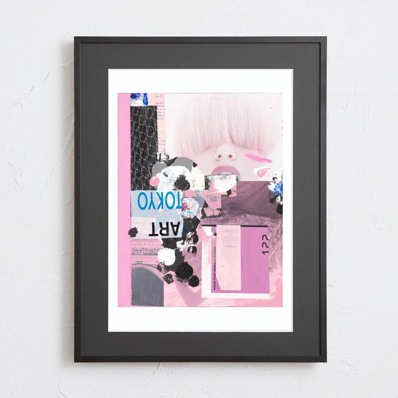 ファッションとストリート感が際立つアナログコラージュアート「360pop」｜deluxe.s.t.o作｜都会的で洗練された抽象ポスター