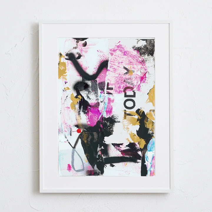 スタイリッシュなデザインが際立つアナログコラージュアートポスター