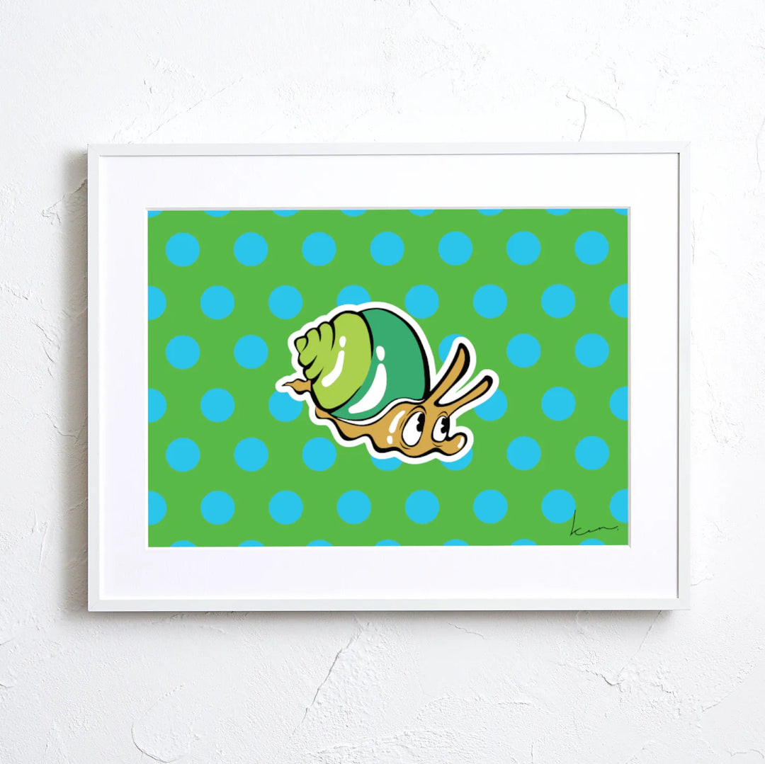 絶滅危惧種アオミオカタニシのポップアートポスター