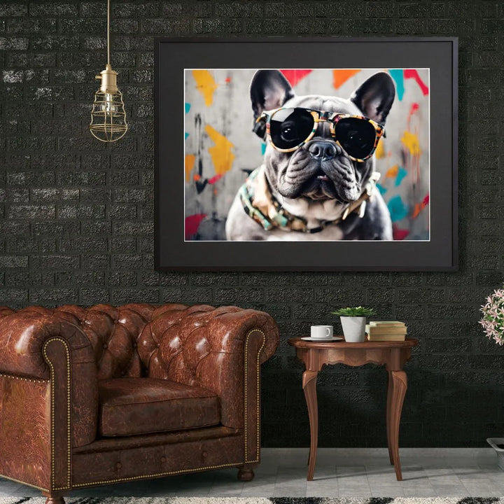 ユニークでおしゃれなフレンチブルドッグのアートポスター『French