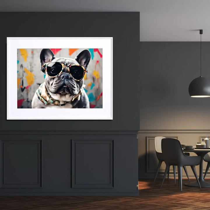 ユニークでおしゃれなフレンチブルドッグのアートポスター『French