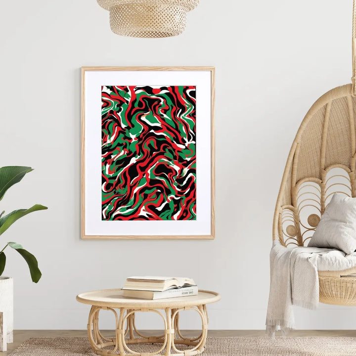 赤×緑が躍動する抽象アートポスター『A Tribe Called Quest Pattern Ⅱ