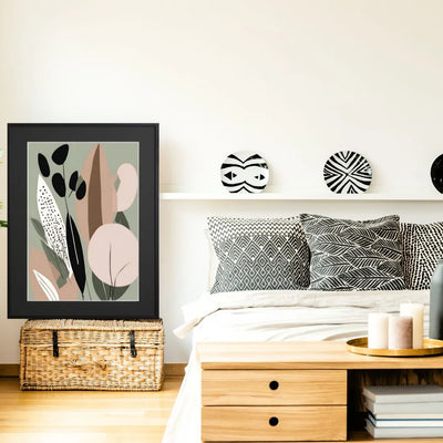 北欧風の植物モチーフを描いたアートポスター「Calm」｜Fancy Art Select作｜やさしいくすみカラーのイラスト