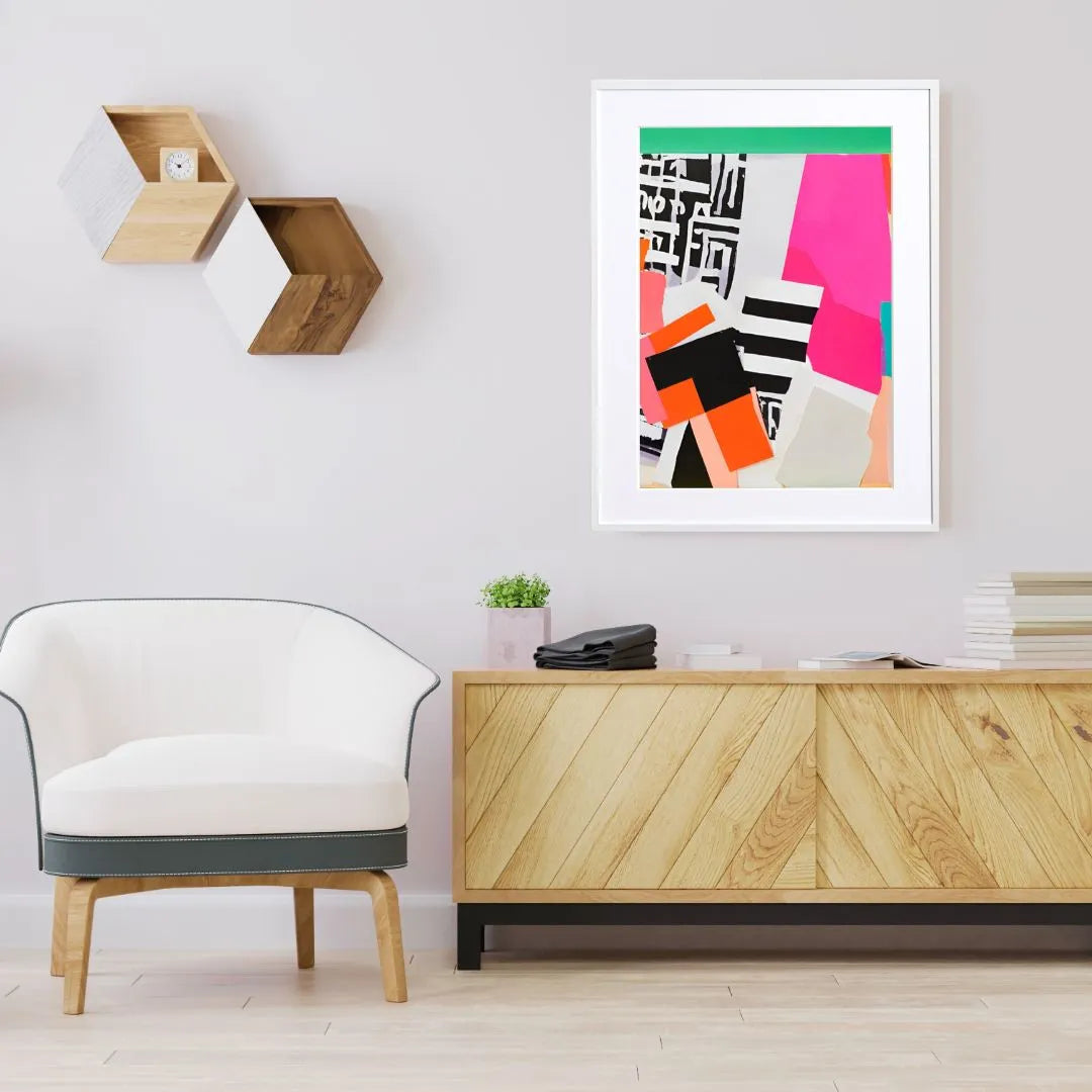 大胆カラーが空間を彩る抽象画アートポスター「vivid」｜視覚を刺激