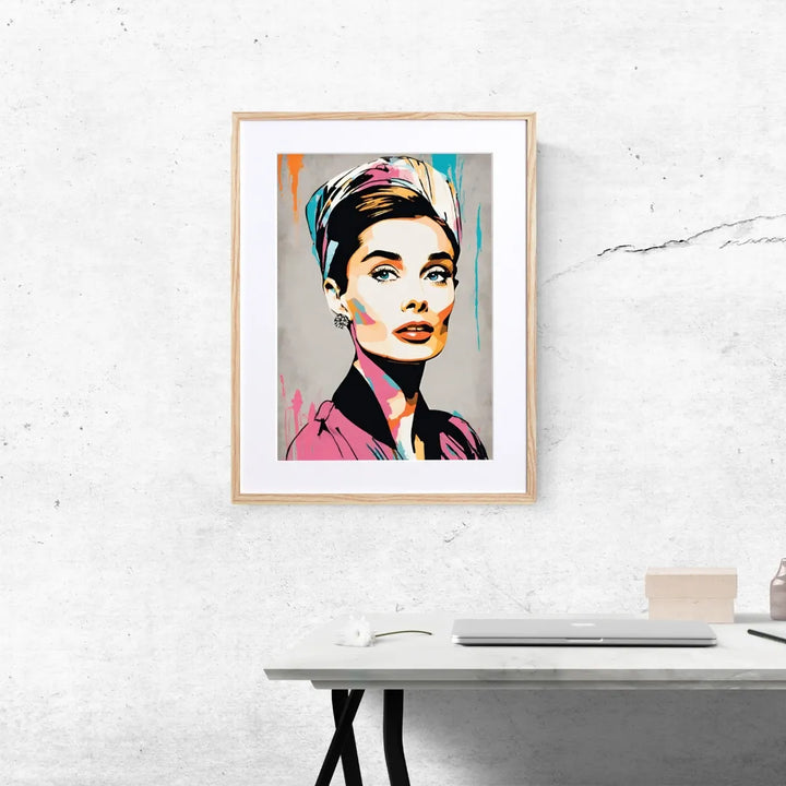 オードリー・ヘプバーンの人物画アートポスター『Audrey Hepburn