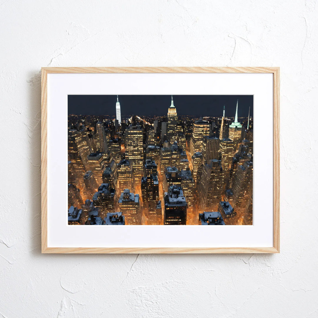 ニューヨーク 夜景 絵画 ニューヨークの夜景が幻想的で抽象的なアートポスター『Manhattan