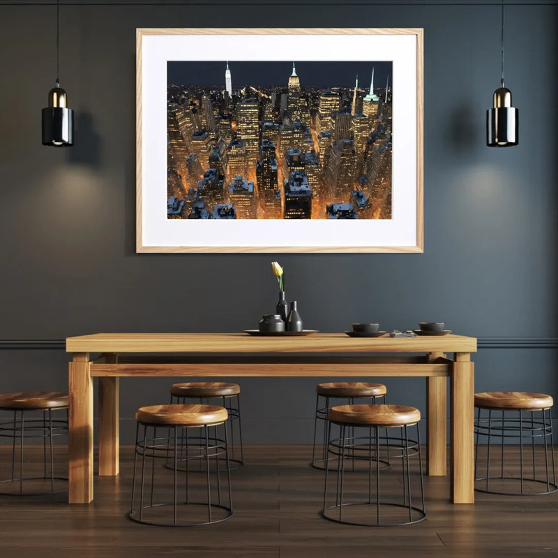 ニューヨークの夜景を描いたアートポスター『Manhattan』Fancy Art Select｜都会的で洗練された写真風デザイン