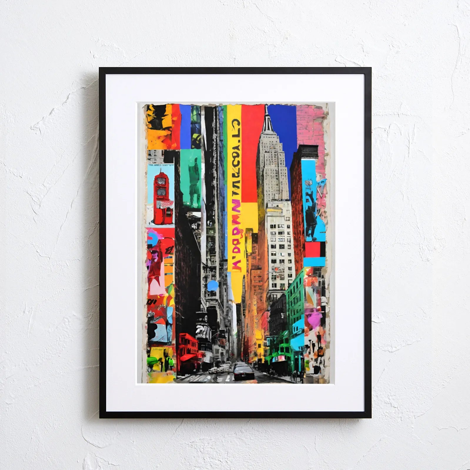 カラフルなニューヨークの街並みを描いた抽象的なポップアートポスター『New York Dreamin&