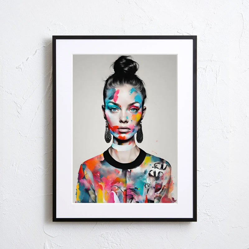 女性ポートレートに鮮やかな色彩を重ねたアートポスター「Colorful」｜Fancy Art Select｜モダンで華やかな印象を与える作品