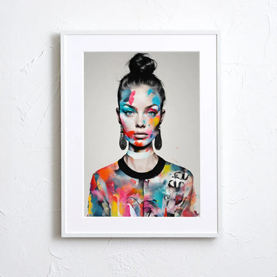 女性ポートレートに鮮やかな色彩を重ねたアートポスター「Colorful」｜Fancy Art Select｜モダンで華やかな印象を与える作品