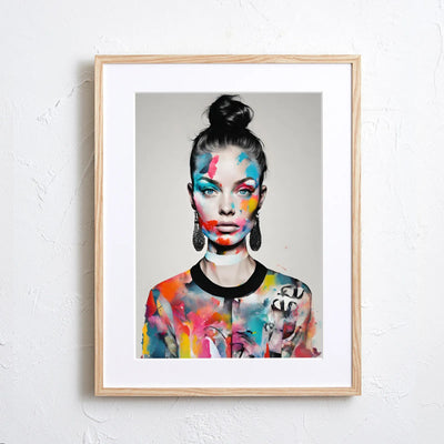 女性ポートレートに鮮やかな色彩を重ねたアートポスター「Colorful」｜Fancy Art Select｜モダンで華やかな印象を与える作品