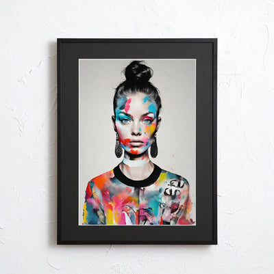 女性ポートレートに鮮やかな色彩を重ねたアートポスター「Colorful」｜Fancy Art Select｜モダンで華やかな印象を与える作品
