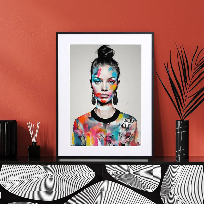 女性ポートレートに鮮やかな色彩を重ねたアートポスター「Colorful」｜Fancy Art Select｜モダンで華やかな印象を与える作品