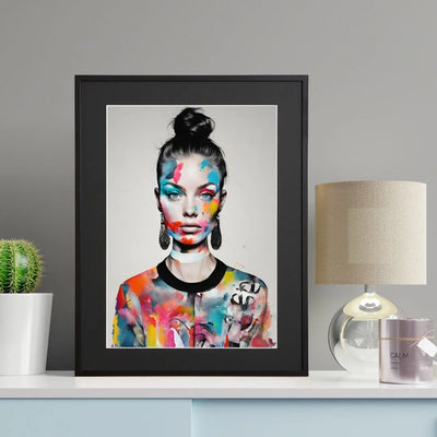 女性ポートレートに鮮やかな色彩を重ねたアートポスター「Colorful」｜Fancy Art Select｜モダンで華やかな印象を与える作品