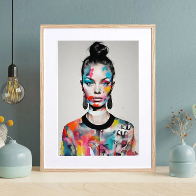 女性ポートレートに鮮やかな色彩を重ねたアートポスター「Colorful」｜Fancy Art Select｜モダンで華やかな印象を与える作品