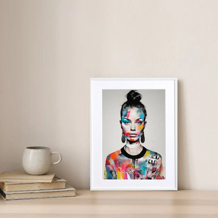 大胆なペインティング色彩と女性像が魅せるモダンアートポスター
