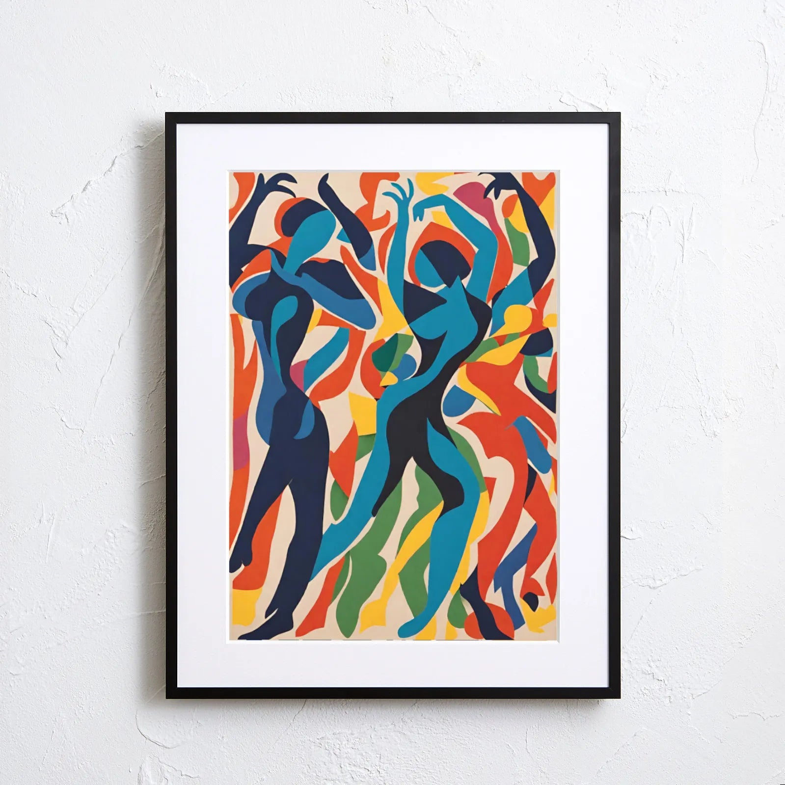ダンスする人物をカラフルに描いた抽象的なアートポスター『Dance Hall』｜Fancy Art Select｜躍動感あふれるイラストでインテリアを華やかに
