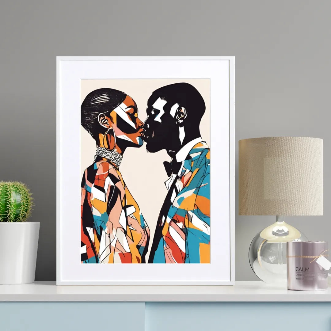 幾何学カラーで描くカップルのおしゃれなポップアート『Truth