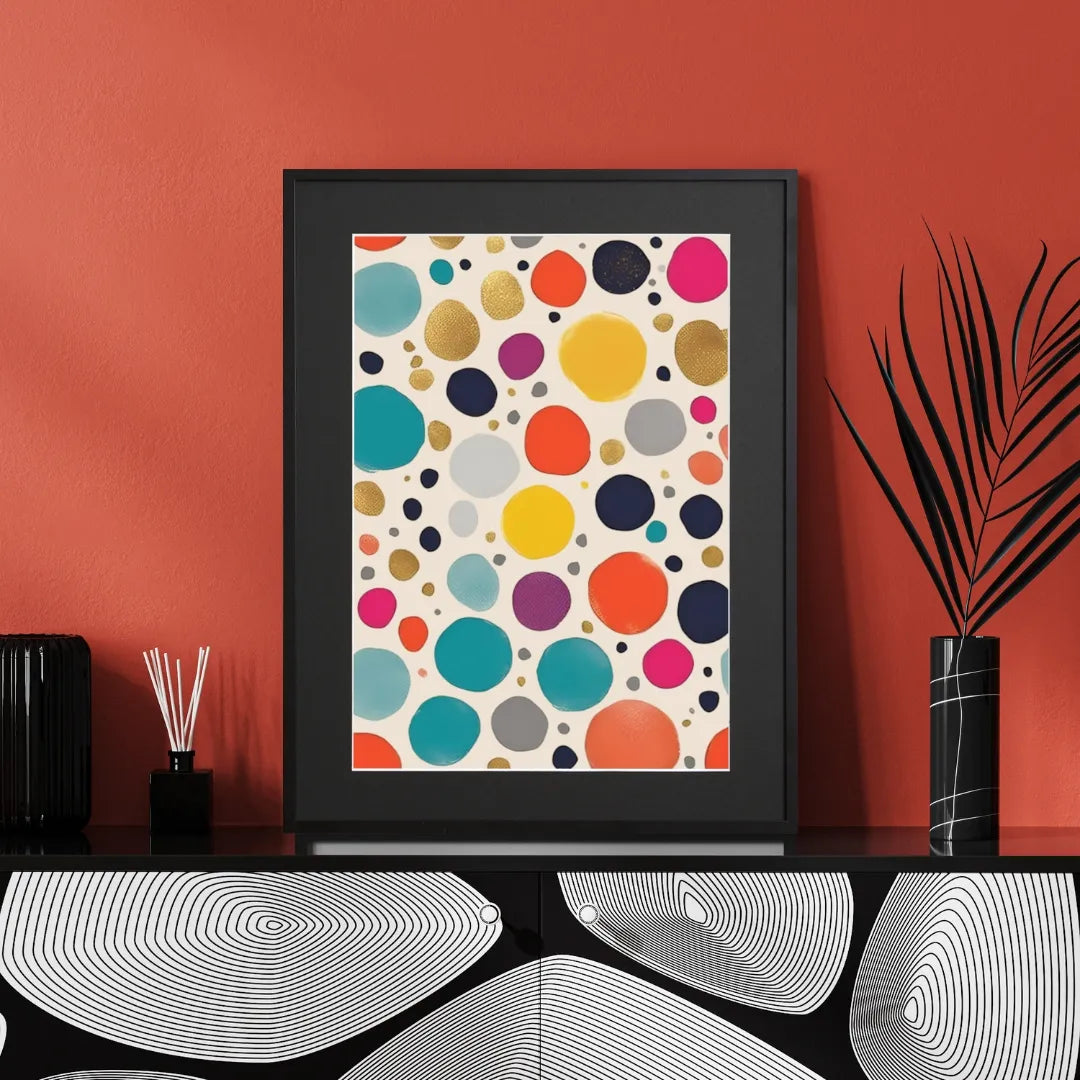 カラフルな水玉ポップアートポスター『Colorful Dots Harmony』｜北欧
