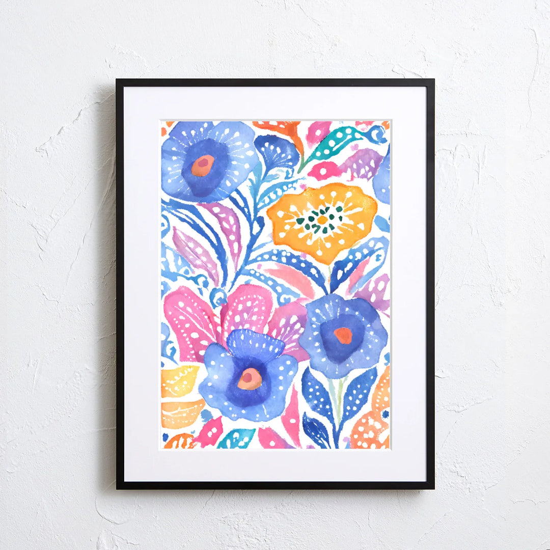 水彩風フラワーのカラフルアートポスター『Delight』｜ナチュラル空間