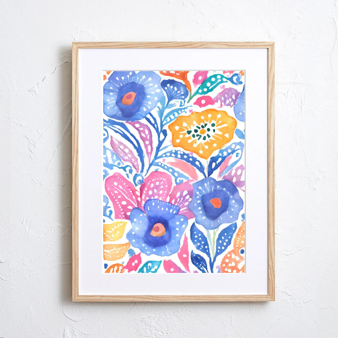 水彩風フラワーのカラフルアートポスター『Delight』｜ナチュラル空間