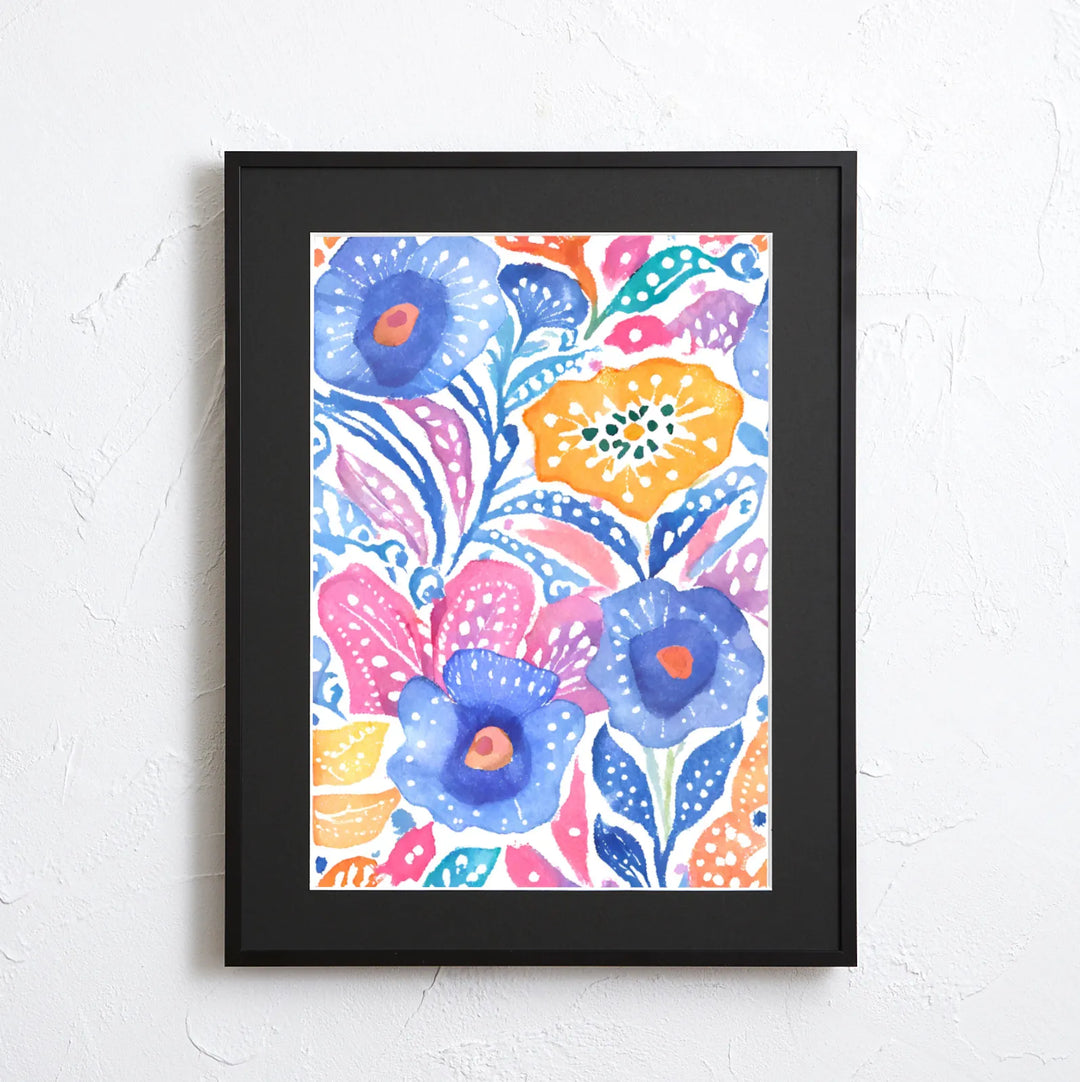 水彩風フラワーのカラフルアートポスター『Delight』｜ナチュラル空間