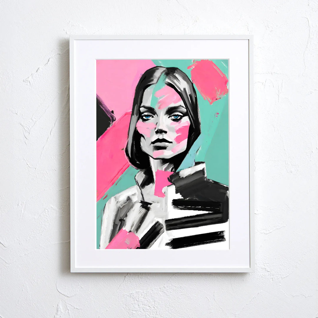 水彩画 女性のポートレート 花のモチーフフランス人画家 サイン入り