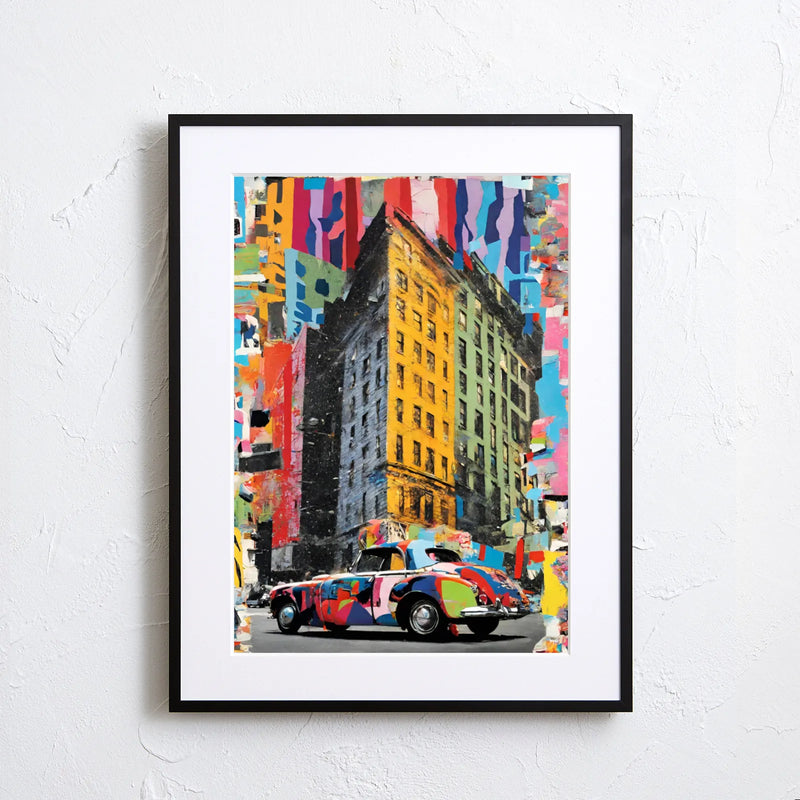NYの街並みと車を描いた鮮やかなポップアートポスター 『New York Pop 』｜Fancy Art Select ｜都会的で存在感あるデザイン