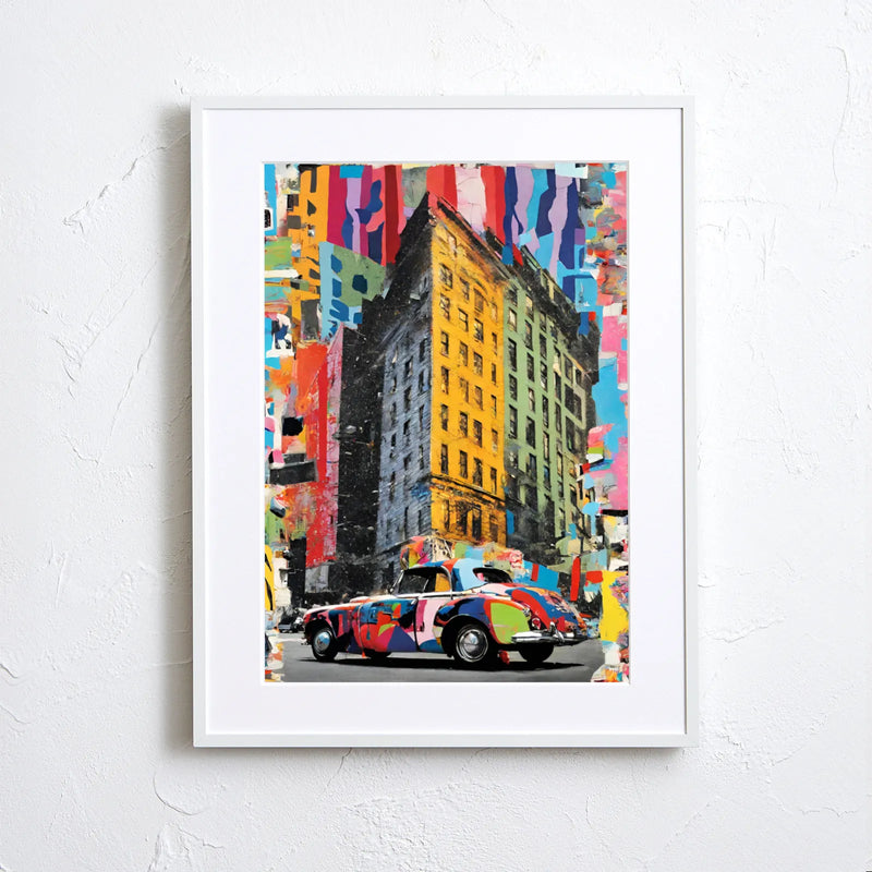 NYの街並みと車を描いた鮮やかなポップアートポスター 『New York Pop 』｜Fancy Art Select ｜都会的で存在感あるデザイン