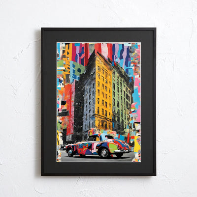 NYの街並みと車を描いた鮮やかなポップアートポスター 『New York Pop 』｜Fancy Art Select ｜都会的で存在感あるデザイン