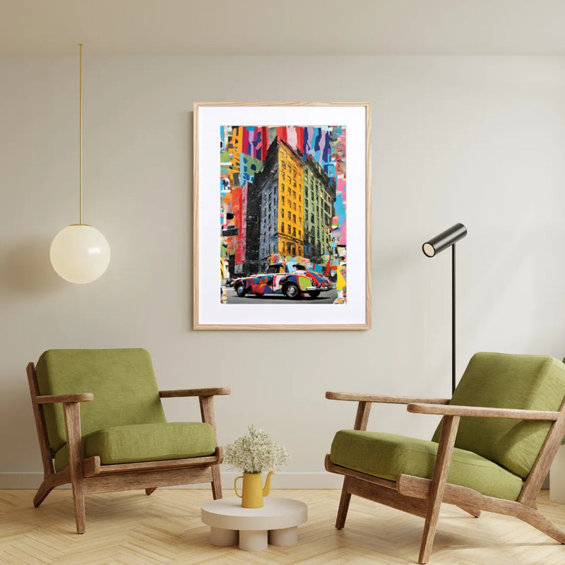 NYの街並みと車を描いた鮮やかなポップアートポスター 『New York Pop 』｜Fancy Art Select ｜都会的で存在感あるデザイン