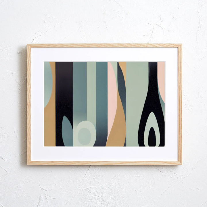 モダンで静けさを感じるラインの抽象画アートポスター『Echo Lines