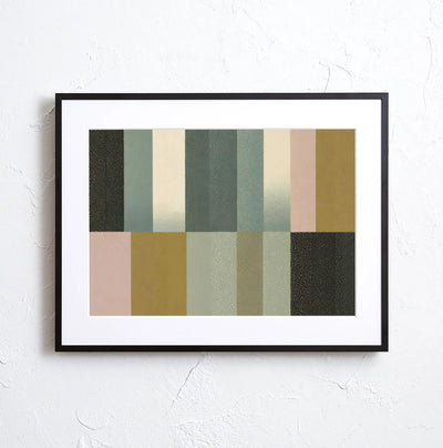 規則的なラインが空間を整えるシンプルな抽象画アート『Unwavering』｜Fancy Art Select｜北欧や和モダンに合う癒しの一枚