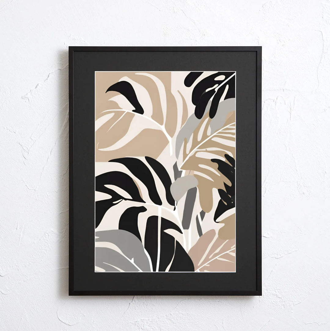 モノトーン×ボタニカルのアートポスター『Metallic Monstera』｜洗練