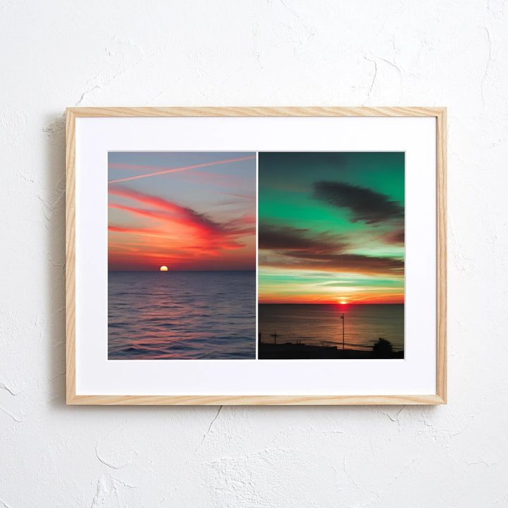 夕焼けの空を描いた風景アートポスター『Sky Canvas - 夕焼けの詩